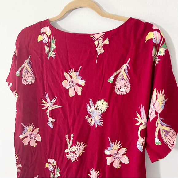 Madewell Novel Dress Red Birds of Paradise Size Medium - Picture 5 of 7